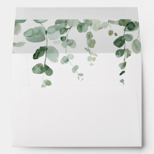 Elegant Minimalist Eucalyptus Wedding Invitation  Envelope