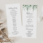 Elegant Minimalist Eucalyptus Wedding Program<br><div class="desc">This elegant minimalist eucalyptus wedding program is perfect for a modern wedding. The design features watercolor hand-drawn elegant botanical eucalyptus branches and leaves.</div>
