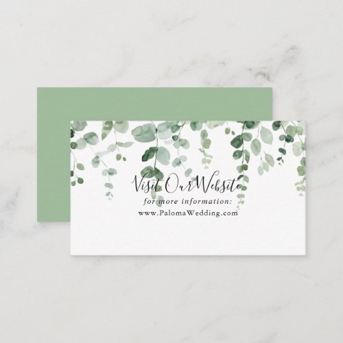 Elegant Minimalist Eucalyptus Wedding Website  Enclosure Card