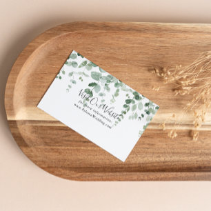 Elegant Minimalist Eucalyptus Wedding Website Enclosure Card