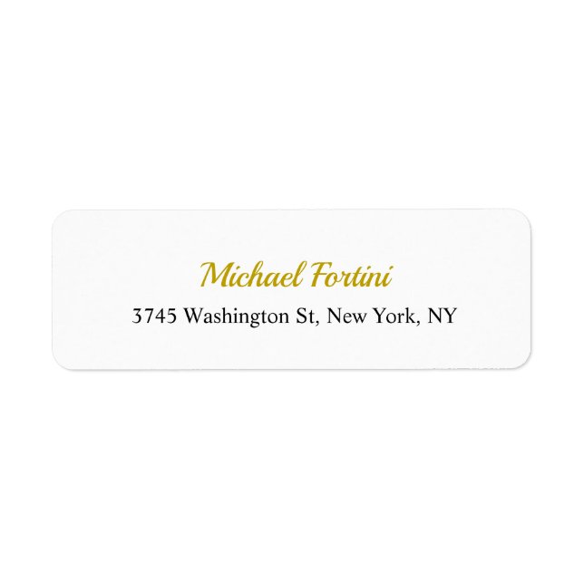 Elegant Minimalist Exclusive Plain Gold Color Label (Front)