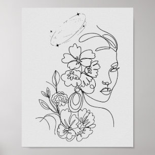 Elegant Minimalist Face Art Poster