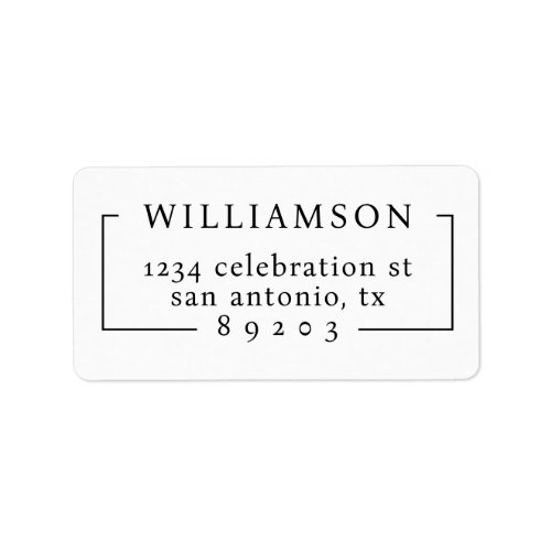 Elegant Minimalist Family Name Return Address Label