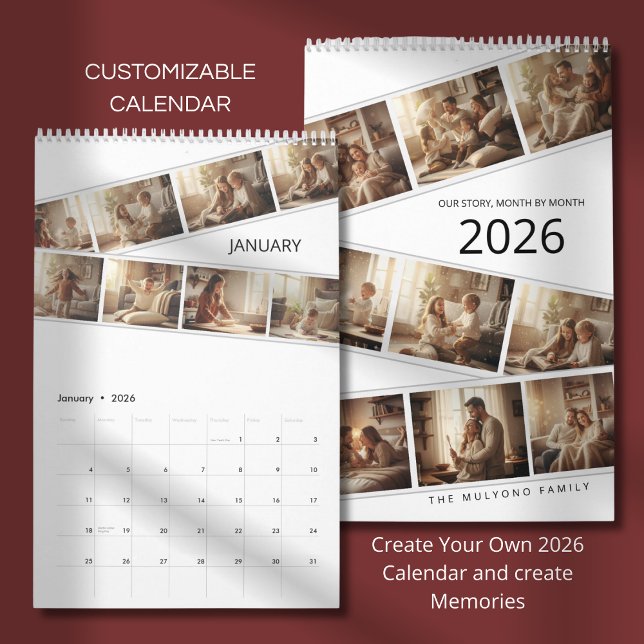 Elegant Minimalist Family Photo Calendar 2026  (Creator Uploaded)