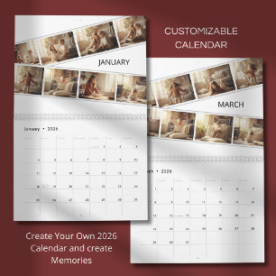 Elegant Minimalist Family Photo Calendar 2026