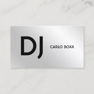 Elegant minimalist faux metallic silver business card