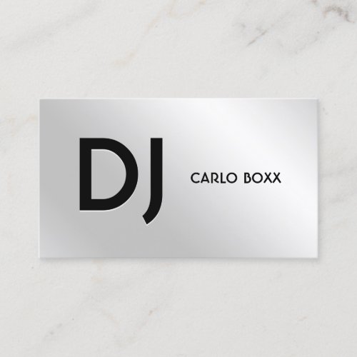 Elegant minimalist faux metallic silver  business card