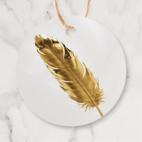 elegant minimalist feather favor tag