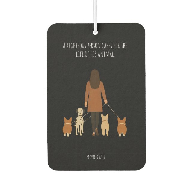Elegant Minimalist Female Dog Walker  Air Freshener (Front)