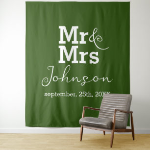 Elegant Minimalist Fern Green Wedding Backdrop