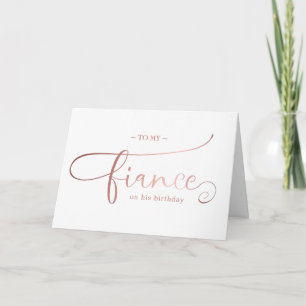 elegant minimalist fiancé happy birthday card