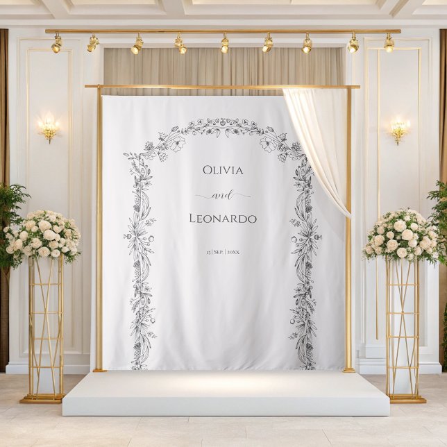 Elegant Minimalist Floral Arch Wedding Backdrop (Creator Uploaded)