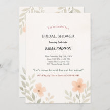 Elegant Minimalist Floral Bridal Shower