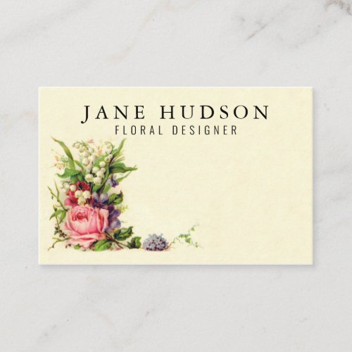 Elegant Minimalist Floral Business Card 334x21