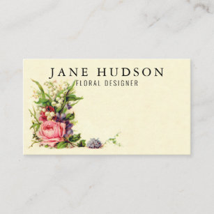 Elegant Minimalist Floral Business Card 3.5x2.0