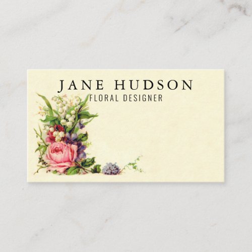 Elegant Minimalist Floral Business Card 35x20