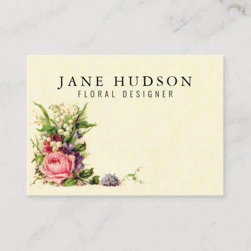 Elegant Minimalist Floral Business Card 35x25