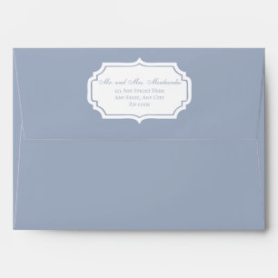 Elegant Minimalist Floral Dusty Blue Envelope