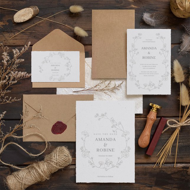 Elegant Minimalist Floral Wedding Invitation (Creator Uploaded)