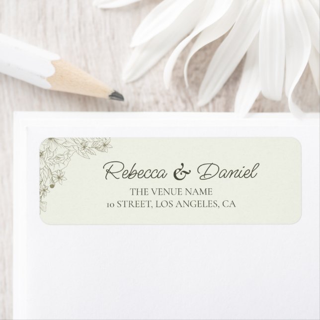 Elegant Minimalist Floral Wedding Label (Insitu)