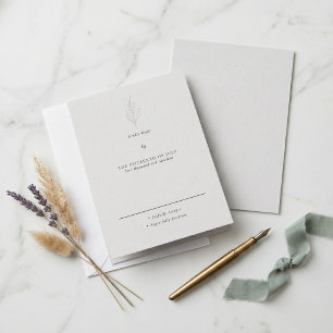 Elegant Minimalist Floral Wedding RSVP Card