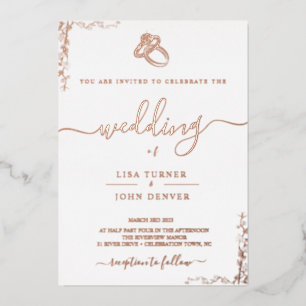 Elegant, Minimalist Foil Wedding Invitation Foil Invitation
