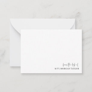 Elegant Minimalist From the desk of Note Cards