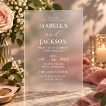 Elegant Minimalist Frosted Acrylic Wedding