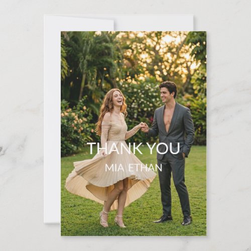 Elegant Minimalist Garden Wedding Thank You Card