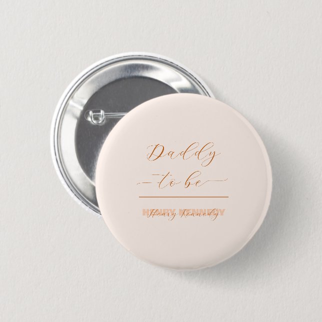 Elegant Minimalist Gender Neutral Daddy-to-be Button (Front & Back)