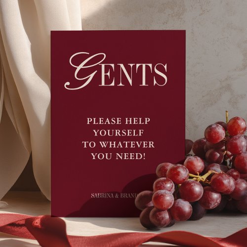 Elegant Minimalist Gents Bathroom Basket Sign Invitation