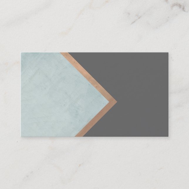 elegant minimalist geometric design blue and gray business card (Front)