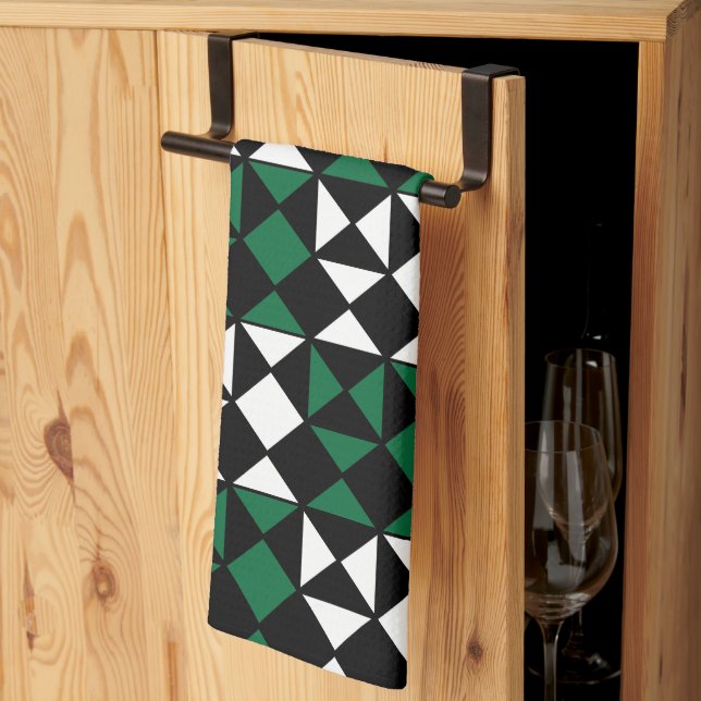 Elegant Minimalist Geometric Pattern Kitchen Towel (Thirds Fold)