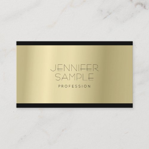 Elegant Minimalist Glamorous Gold Look Plain Business Card