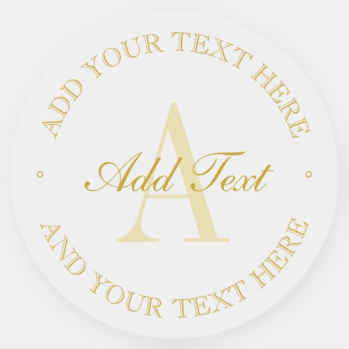 Elegant Minimalist Gold Editable Text Transparent Sticker