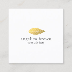 Elegant Minimalist Gold Leaf Business Card