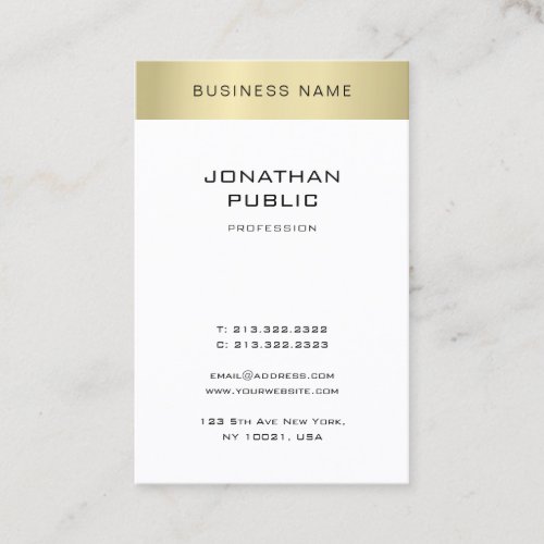 Elegant Minimalist Gold Look Plain Trendy Modern Business Card