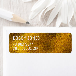 Elegant Minimalist Gold Metallic Return Address Label