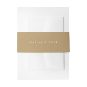 Elegant Minimalist Gold Monogram Wedding Invitation Belly Band