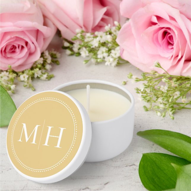 Elegant Minimalist Gold Monogram Wedding Mini Candle Favors (Insitu (Wedding))