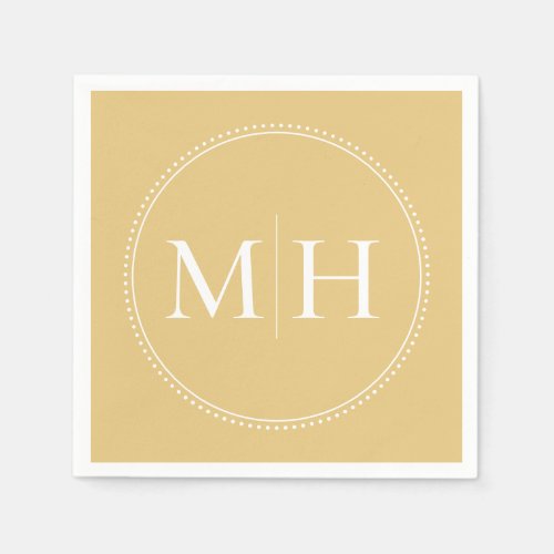 Elegant Minimalist Gold Monogram Wedding Napkins
