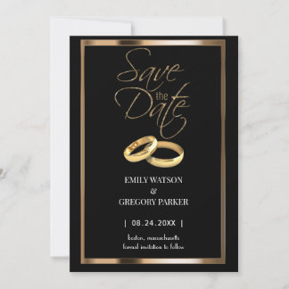 Elegant minimalist gold save the date