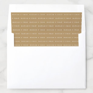 Elegant Minimalist Gold Wedding Envelope Liner
