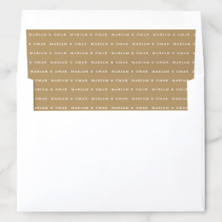 Elegant Minimalist Gold Wedding Envelope Liner