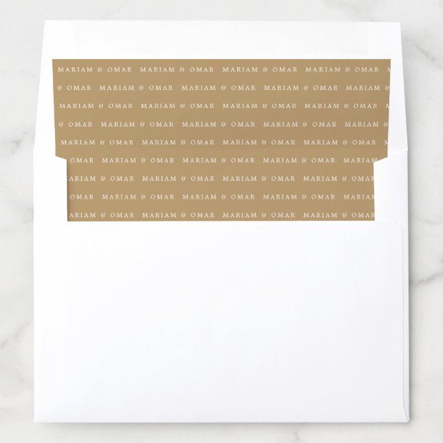 Elegant Minimalist Gold Wedding Envelope Liner (In Envelope)