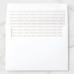 Elegant Minimalist Gold Wedding Envelope Liner