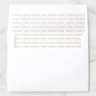 Elegant Minimalist Gold Wedding Envelope Liner