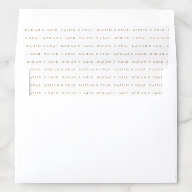 Elegant Minimalist Gold Wedding Envelope Liner (In Envelope)