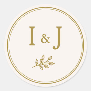Elegant Minimalist Gold Wedding Envelope Seal Stic