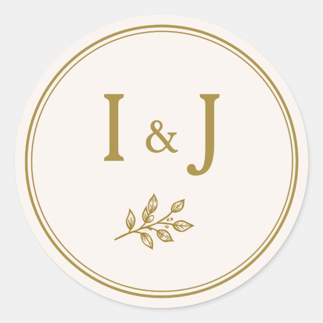 Elegant Minimalist Gold Wedding Envelope Seal Stic (Front)